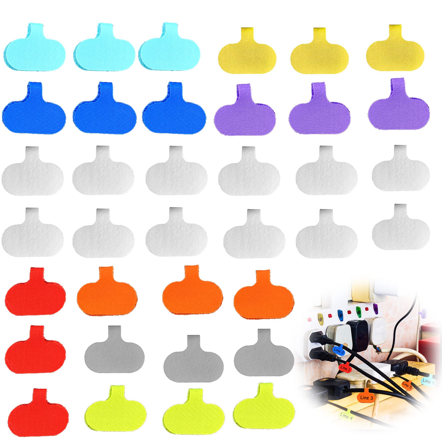 Bimkole 36PCS Cable Labels Multi-Color Write-On Wire Labels, Cord Labels, Cable Tags and Wire Tags for Cable Management and Organizer for Electronics, Computers, and More-