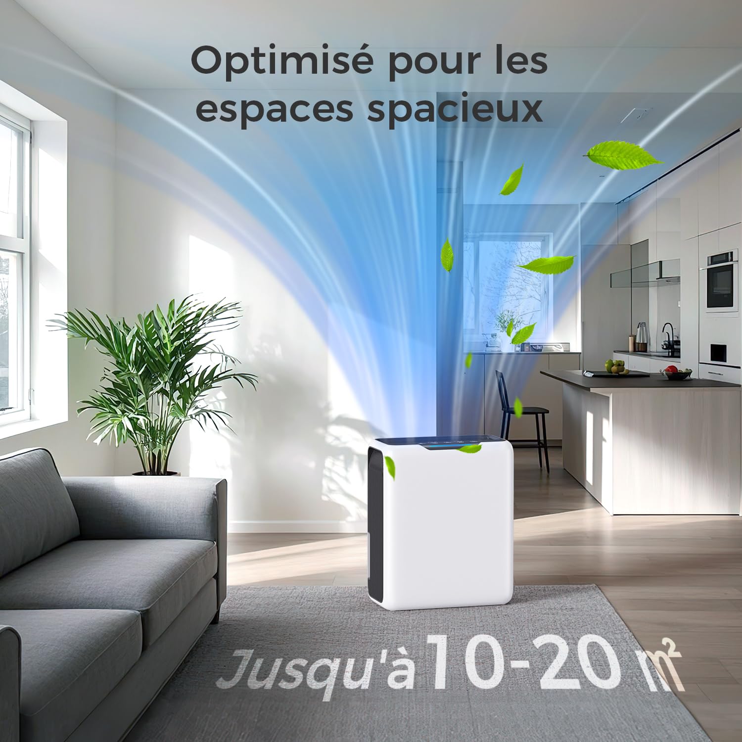Deshumidificateur d Air 3L, Déshumidificateur pour la 20㎡ Maison, Double Peltier Effet, 30dB Ultra Silencieux Déshumidificateurs pour Chambre, Dégivrage Intelligent, Minuterie 24H