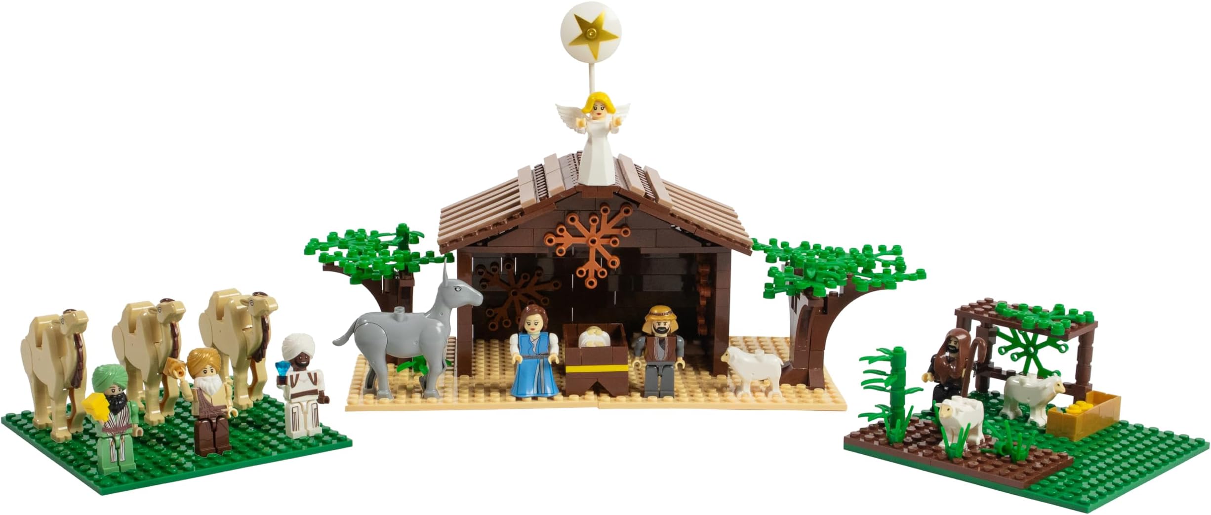 Ultimate Play Set - Large Indoor Nativity Scene, 15 Characters, Trees - Buildable Christian Sets for Kids, Perfect Stocking Stuffer, Gift for Christmas