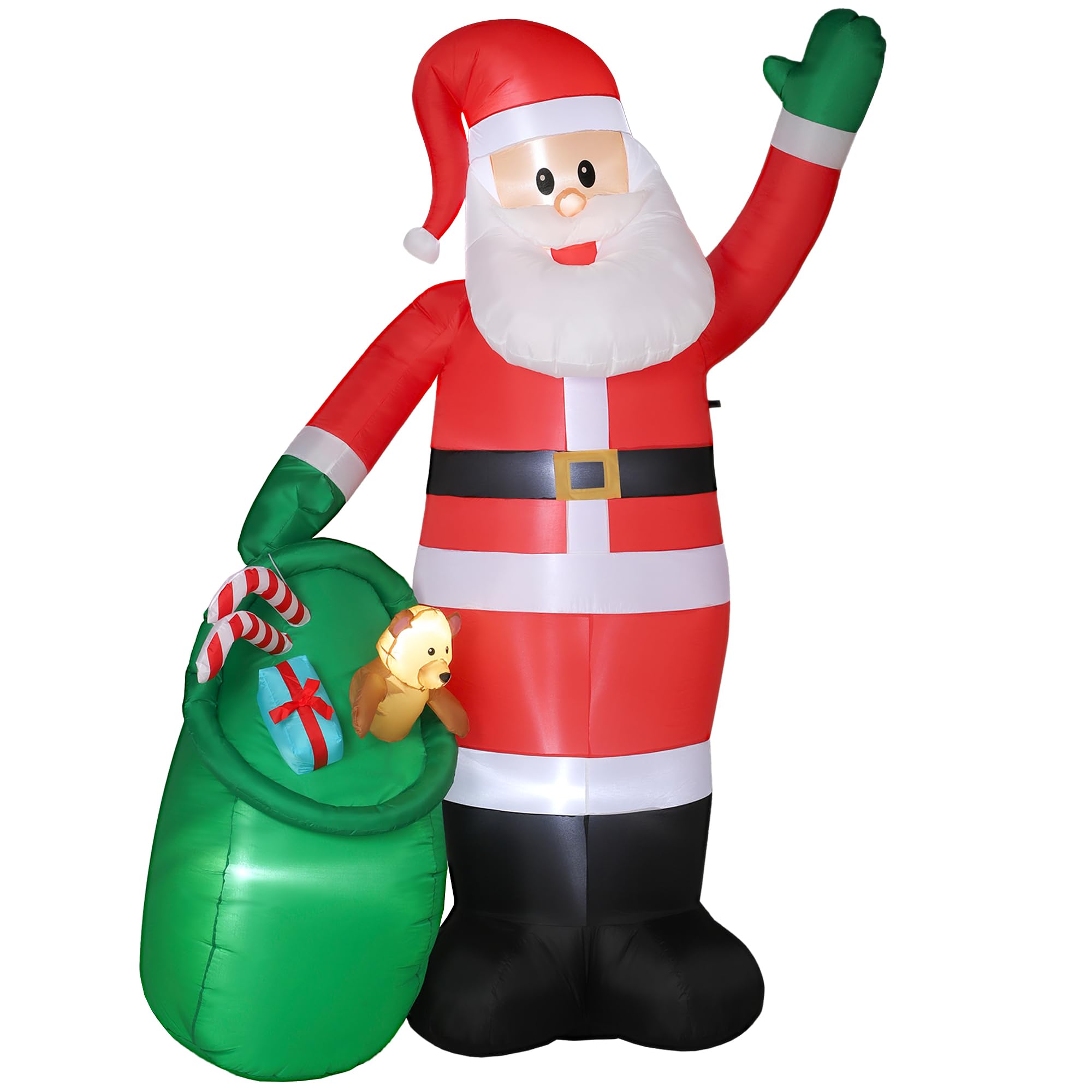 Outsunny 9ft/275 cm Christmas Inflatable Santa with Bear Sack, Giant