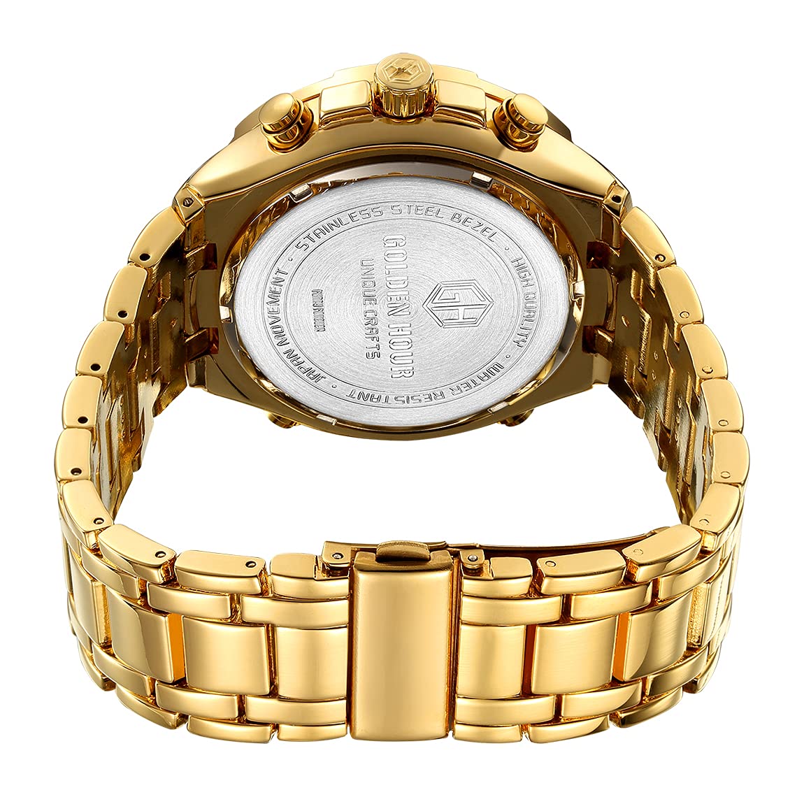 Affute Reloj Deportivo de Pulsera analógico y Digital de Cuarzo para Hombre, cronógrafo, Esfera Grande, Acero Inoxidable, Resistente al Agua