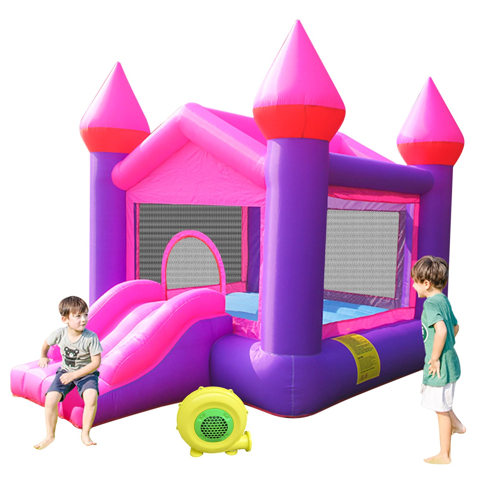 Doctor Dolphin Bounce House, Inflatable Pink Bounce House for Kids 3-6, Bounce House with Slide for Big Kids, Inflatable Bouncy House Bouncy Castle with Blower