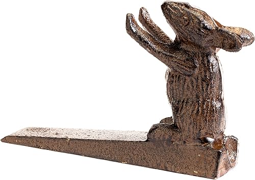 Giftcraft Topes de puerta de ratón de hierro fundido de albahaca, tapones de puerta de ratón de metal para decoración del hogar vintage para debajo