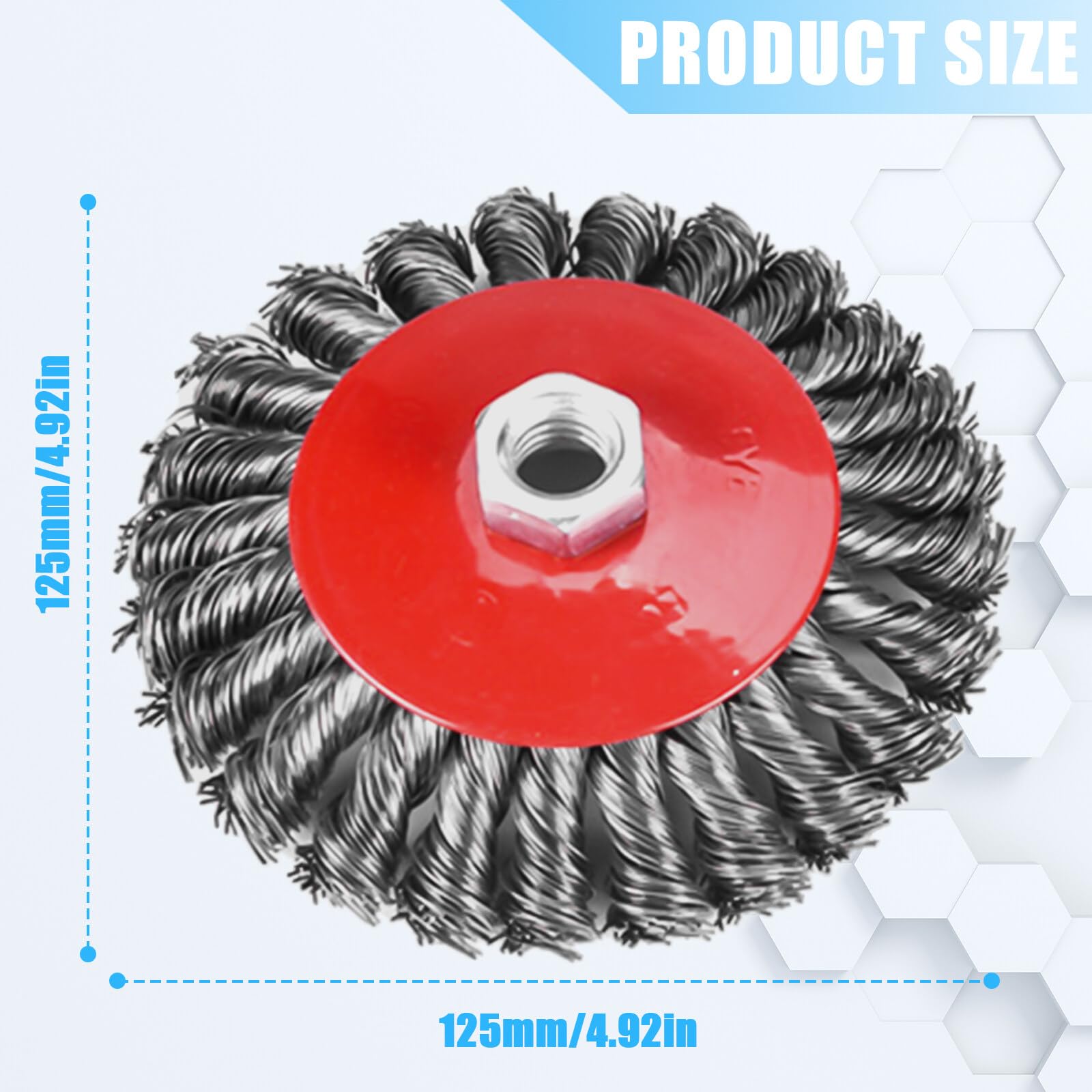 Spazzola metallica smerigliatrice angolare, set di 3 spazzole M14 da 125 mm per smerigliatrice angolare