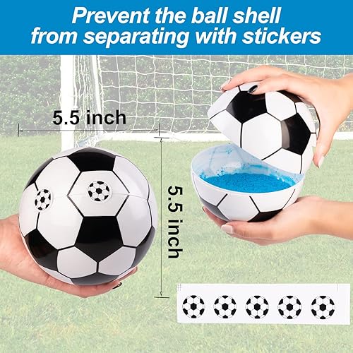 Miniatura 2 de Balón de fútbol para revelación de género, kit de polvo rosa y azul para bebé, niño y niña, suministros de fiesta de revelación de género