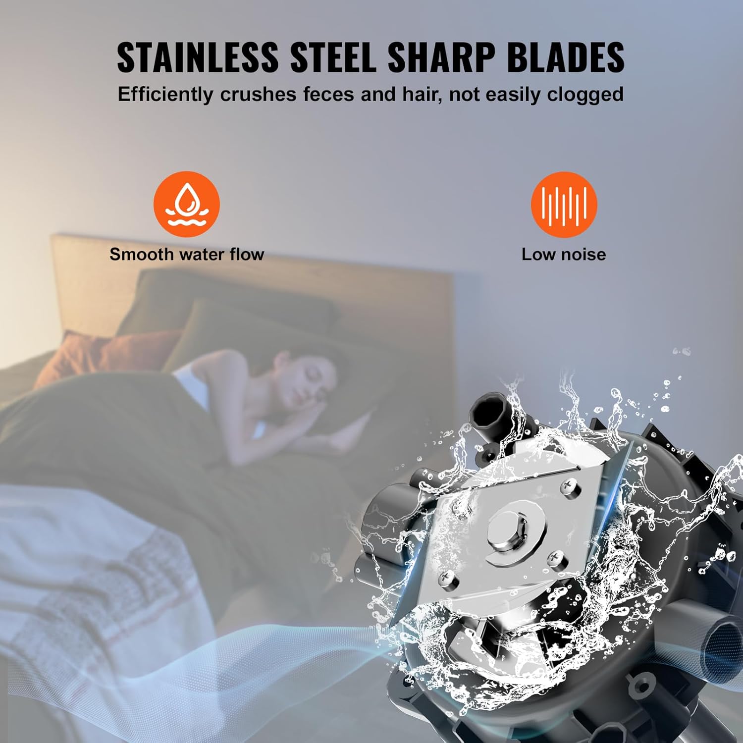 Diagram of stainless steel sharp blades in macerator pump