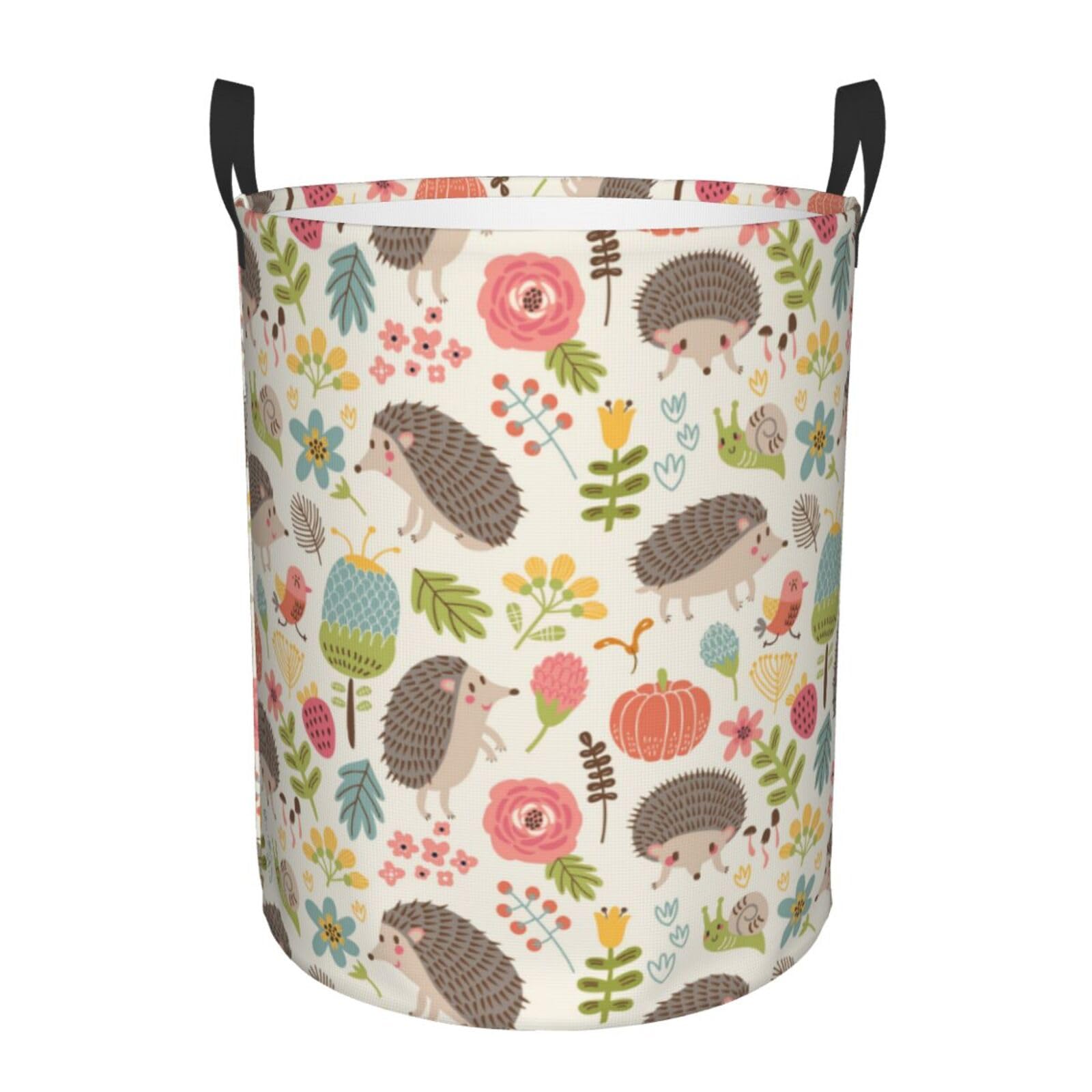 Laundry Basket with Hedgehogs Laundry Hamper Waterproof Idea Hampers Large Collapsible Baskets with Handle Suitable for Bedroom Bathroom Utility Room Kitchen