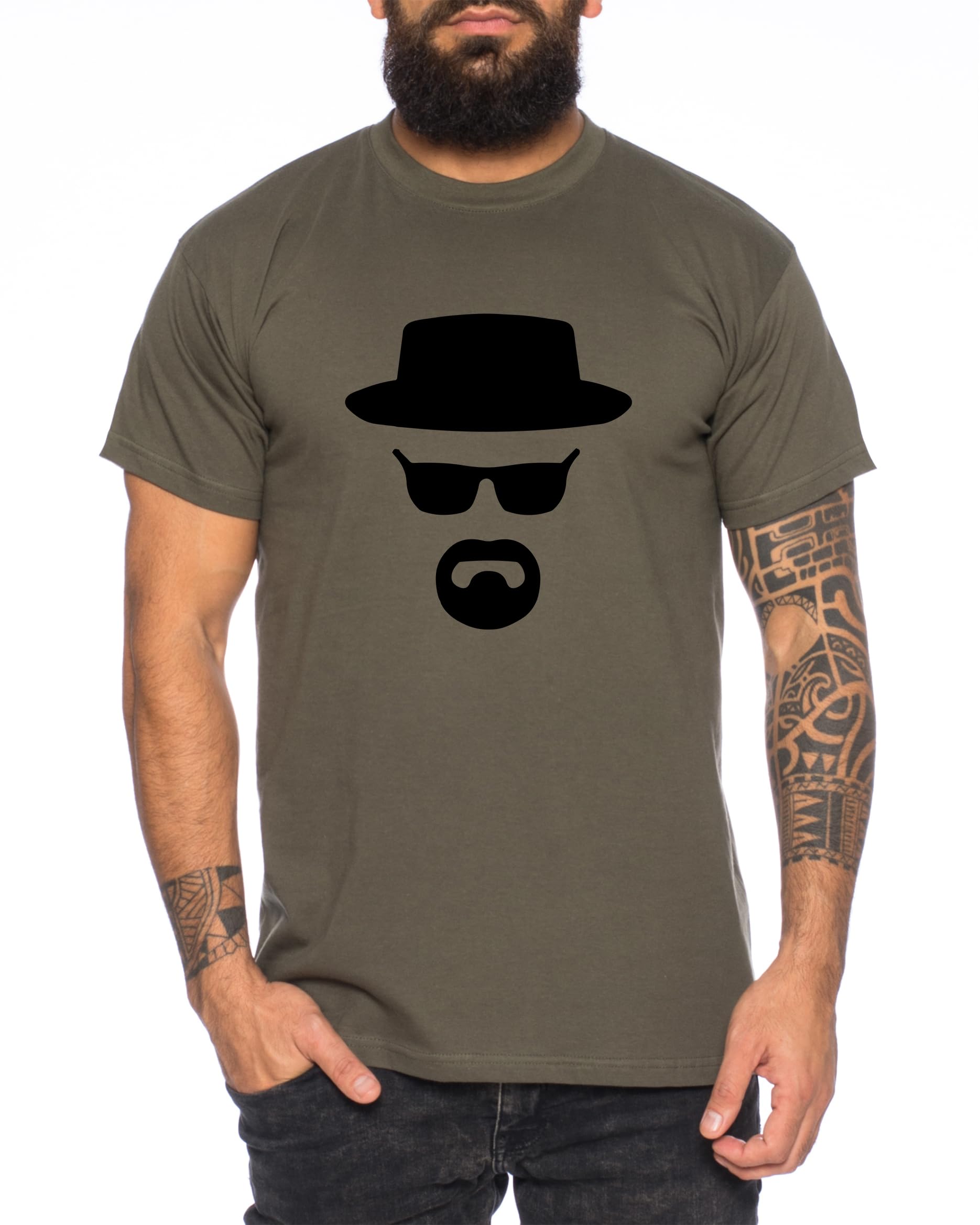 Maglietta Heisenberg Hermanos Bad Mr White - Uomo, 100% Cotone, Vestibilità Regolare, Bianca Taglia M
