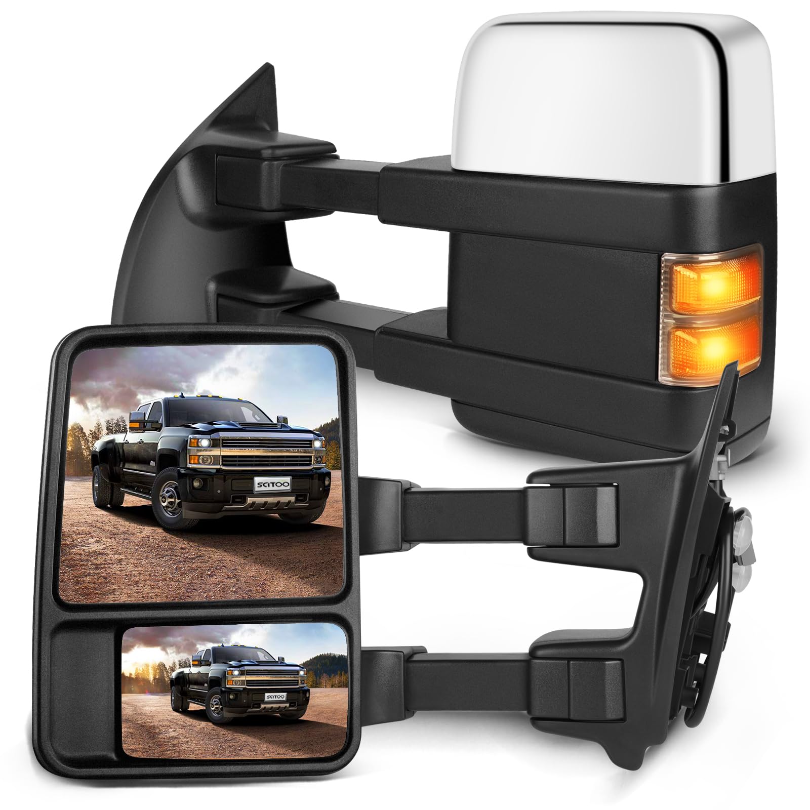 SCITOO Towing Mirrors Compatible with 1999-2007 For Ford For F250/F350/F450