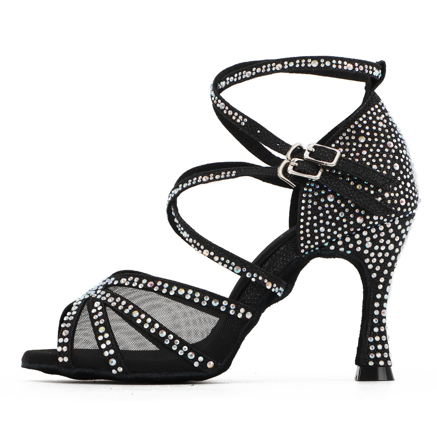 Scarpe da Ballo Donna Salsa Ballo Latino Tacco Glitter Strass Samba Tango Sala da Ballo Pratica Scarpe da Ballo Tacco 9 cm