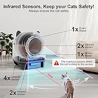 Vista 3 de Aoktech Caja de arena automática para gatos, caja de arena autolimpiante de 80 litros con control de aplicación, control de olores, compatible