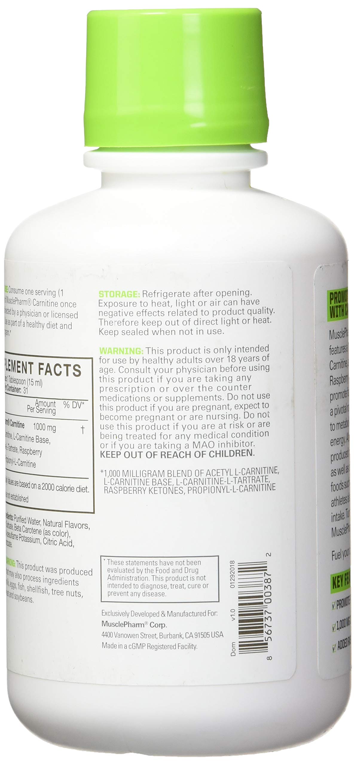 Muscle Pharm Carnitine Core Liquid Diet Supplement, Citrus, 30 Servings 16  oz 473ml : Amazon.in: Health & Personal Care