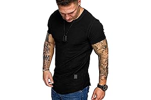 Mens Workout Muscle Gym Shirts - Casual Fitted Shirts Summer Fashion Tee...