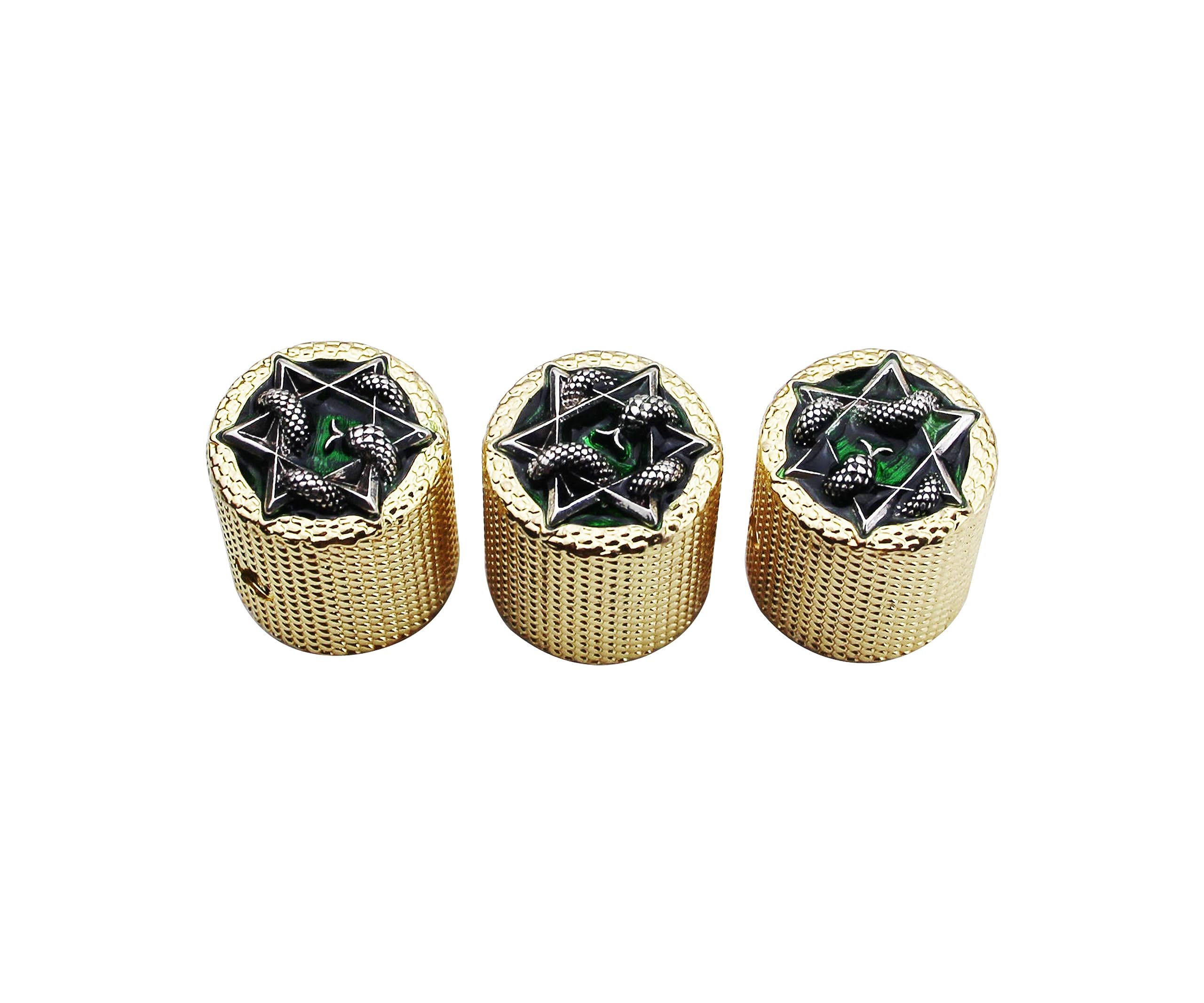 Guyker Lot De 3 Boutons De Potentiomètre Arbre De Vie Dorés Pour Guitare Et Basse - Alliage De Zinc 6mm