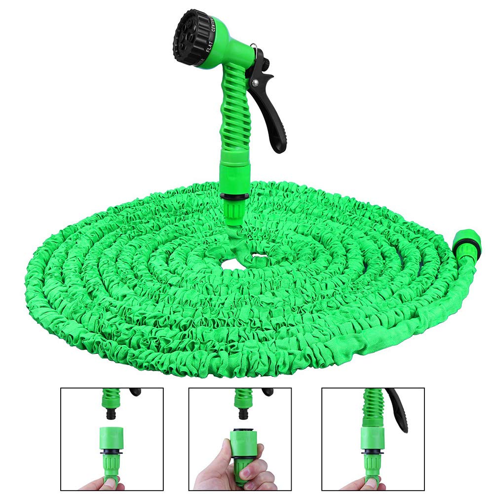 SPEUTO Expanding Garden Water Hose Pipe, with 7 Function Spray Gun Expandable Flexible Magic Hose Anti-leakage Lightweight Easy Storage (150FT/45m)