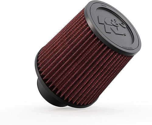 K&N Filtro de aire universal con abrazadera alto rendimiento, premium, lavable, filtro de repuesto diámetro de la brida 4 pulgadas, altura del
