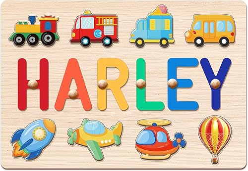 AZUFEMOS Rompecabezas con nombre personalizado para niños pequeños de 1 a 3 años, regalos personalizados para bebés para niños y niñas, rompecabezas