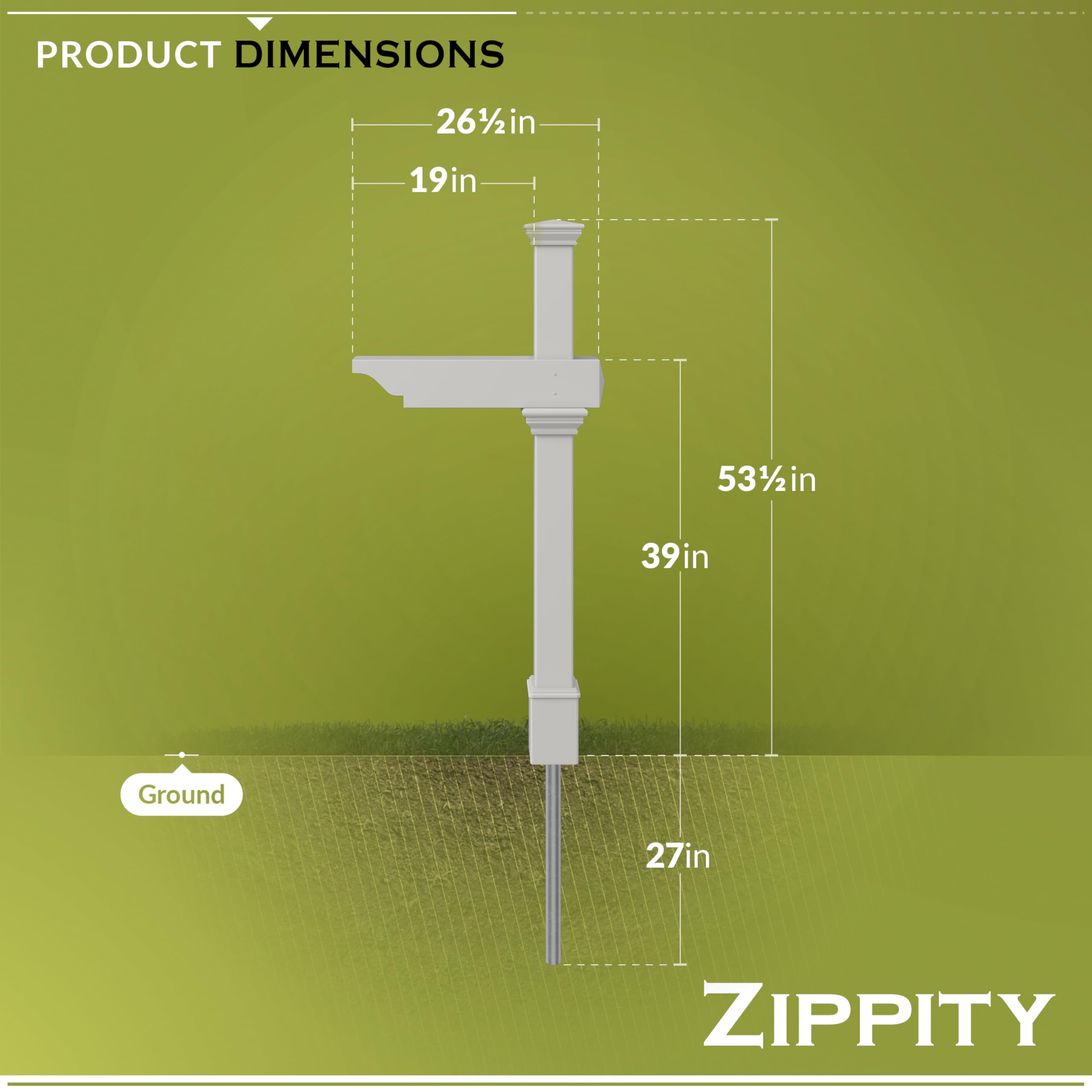 Zippity Outdoor Products ZP19013 Classica skrzynka pocztowa, biała
