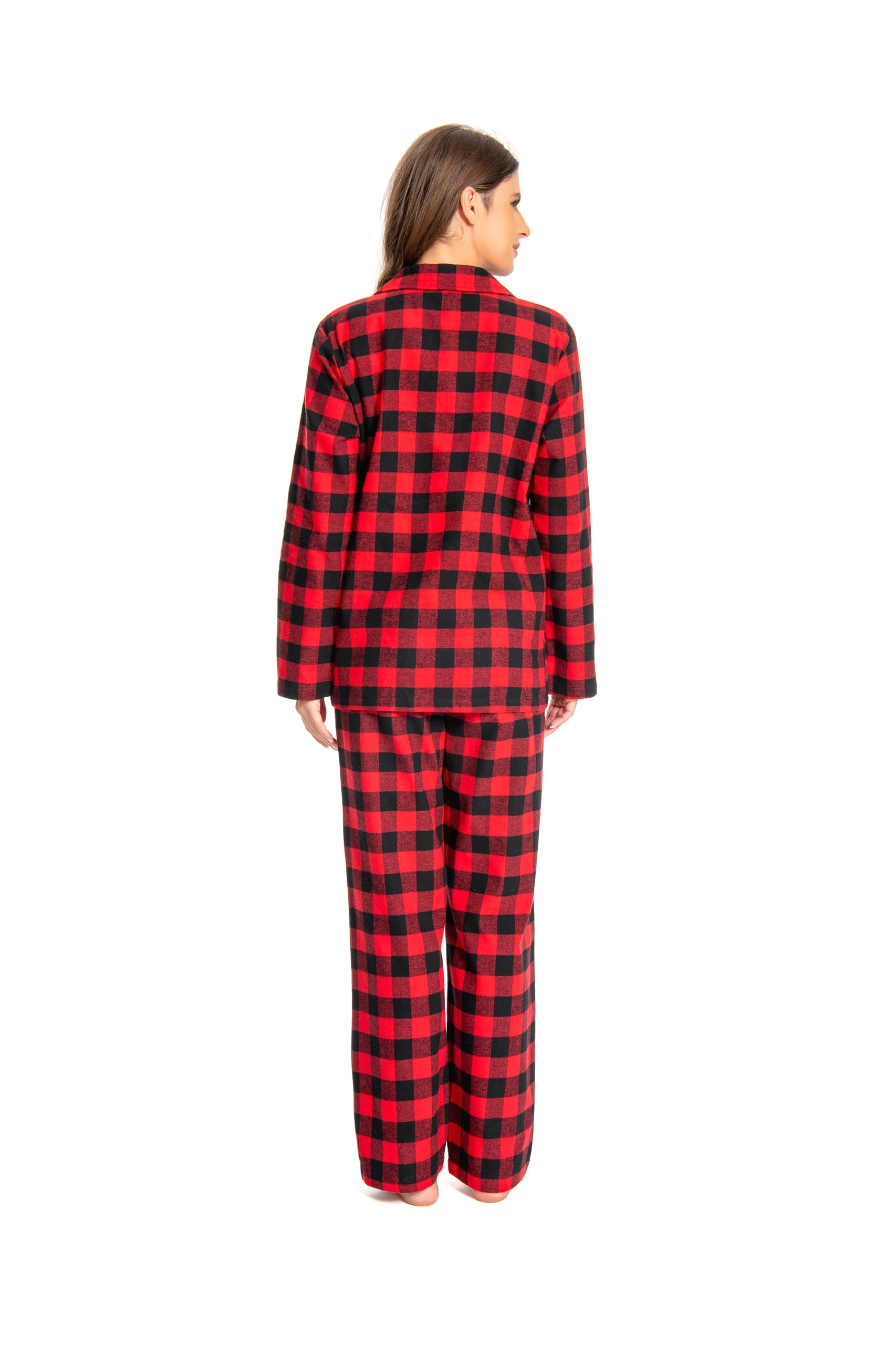 Nutria Pijama mujer 100% algodón franela conjunto de pijama manga larga con cuello abierto botones parte inferior larga ropa de dormir invierno ropa de dormir ropa de dormir ropa de dormir ropa de
