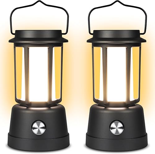Linterna de campamento, CT CAPETRONIX Lanterns para cortes de energía de 6000 mAh, IPX5 impermeable, linterna de campamento recargable con manivela,