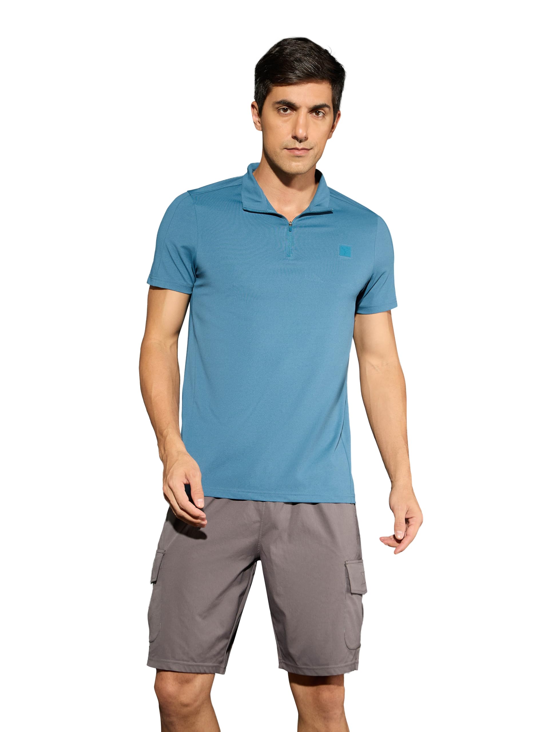 Men's Slim Fit Solid Half Sleeve Polo T-Shirt for Sports, Gym & Running-image-38