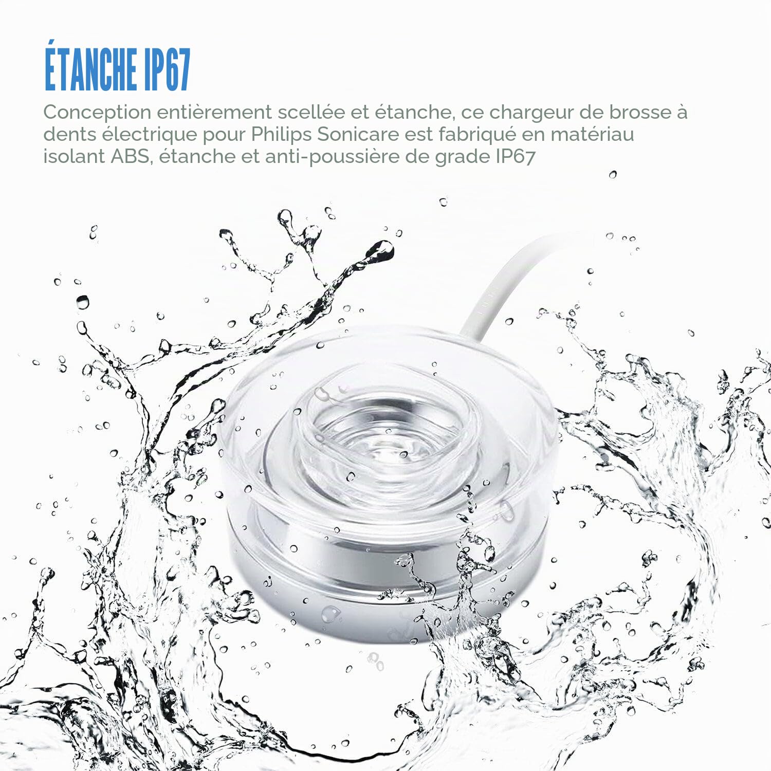 Chargeur de Brosse à Dents Électrique pour Brosse à Dents Compatible avec Philips Sonic HX9300 HX9900 Series Base de Charge Inductive Portable étanche