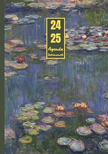 Agenda settimanale Luglio 2024 – Dicembre 2025: Claude Monet, Le ninfee | 18 mesi, Settimana su doppia pagina, Da Luglio 2024 a Dicembre 2025, Formato ... Note | Adatto per la Pianificazione Personale