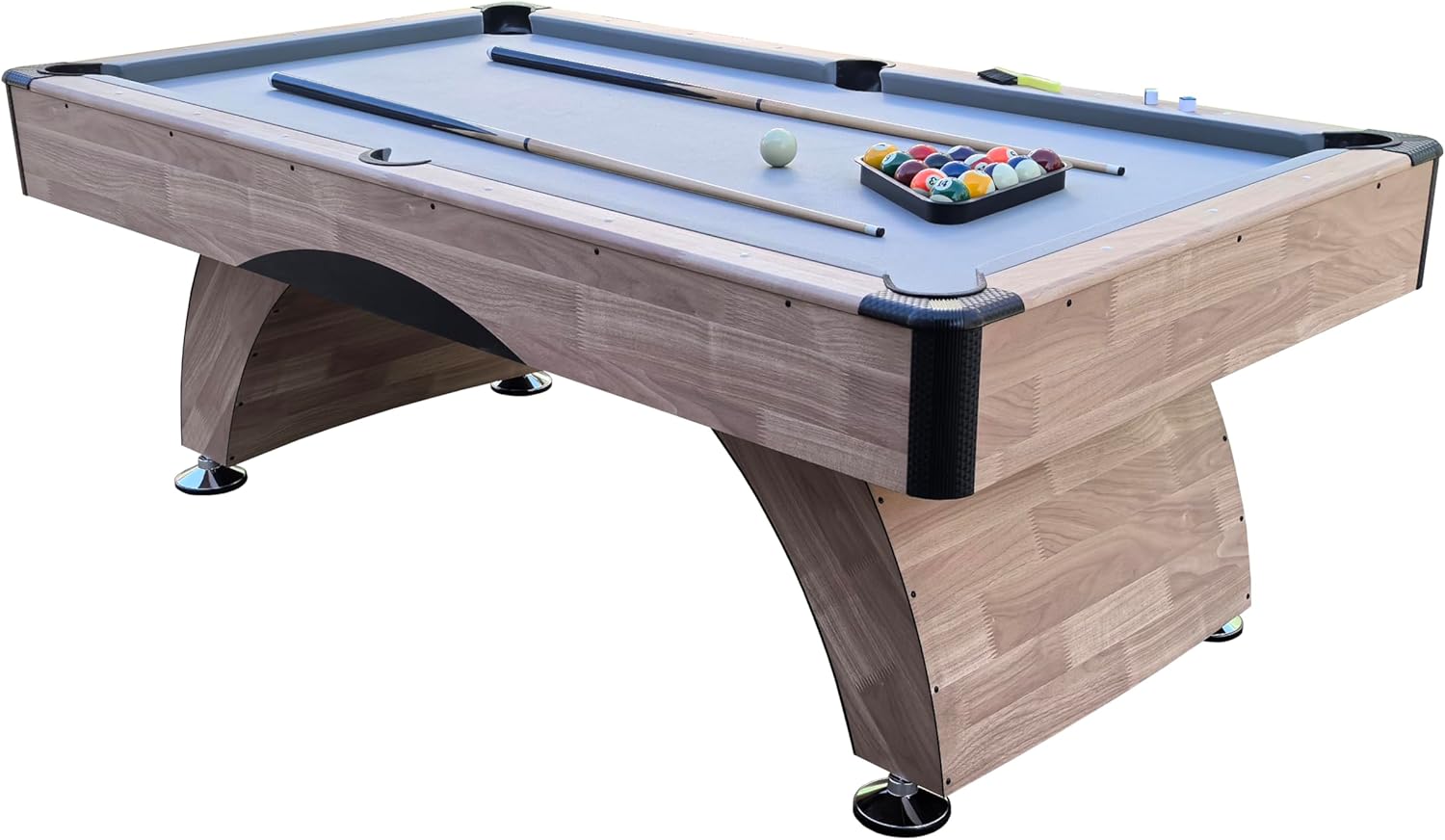 Billiard Table, 7 FT Pool Table with with Balls, Cues, Chalk, Brush and Triangle, Pool Table Set for Family Game Room, Adult Rrec Room, Basements, Man cave or Garage