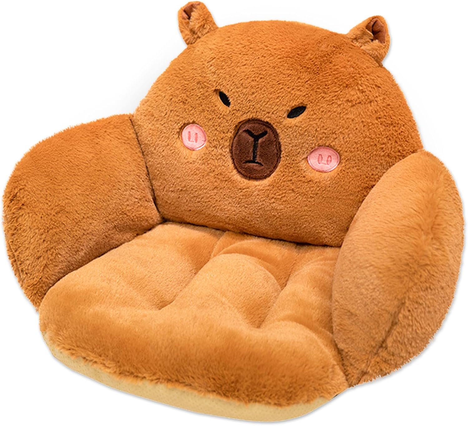 Ohjijinn Capybara Cushion Chair, Comfy Cartoon Plush Seat Cushion, Floor Pillow Floor Cushions, Cute Office Chair Cushion Room Decor for Girls Woman