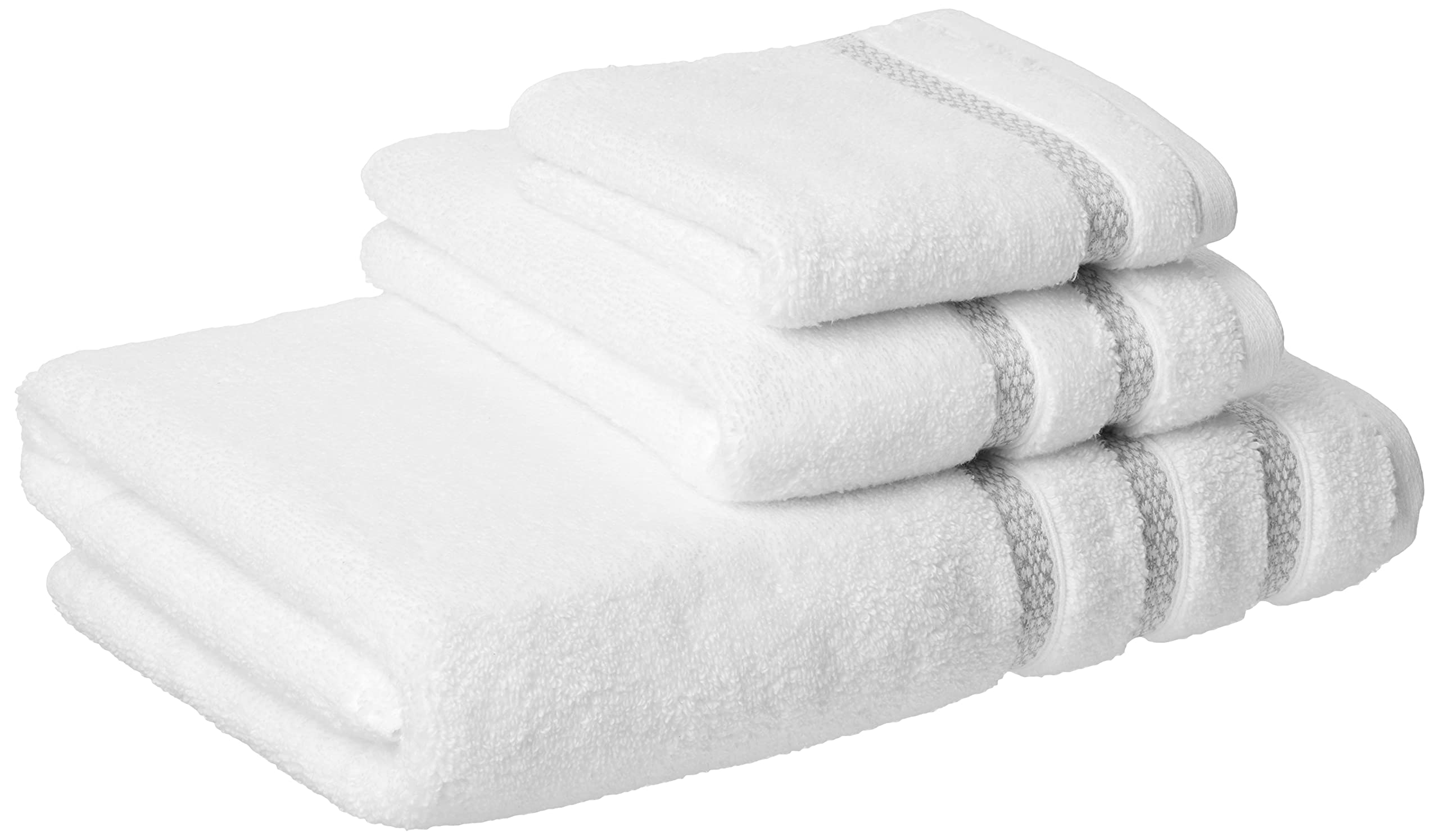 Vera Wang | Trellis Collection | 100% Cotton Soft and Plush Modern Dobby Design, Absorbent Fade Resistant and Low Lint Bath Towel Set, 3-Piece, Grey