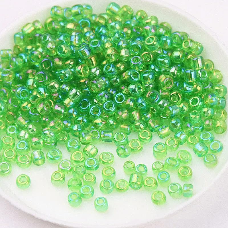 Szklane koraliki z nasionami małe koraliki 1,5-4 mm szklane koraliki ryżowe magiczny kolor przezroczyste imitacja kolorów rozproszone koraliki DIY koraliki akcesoria z frędzlami
