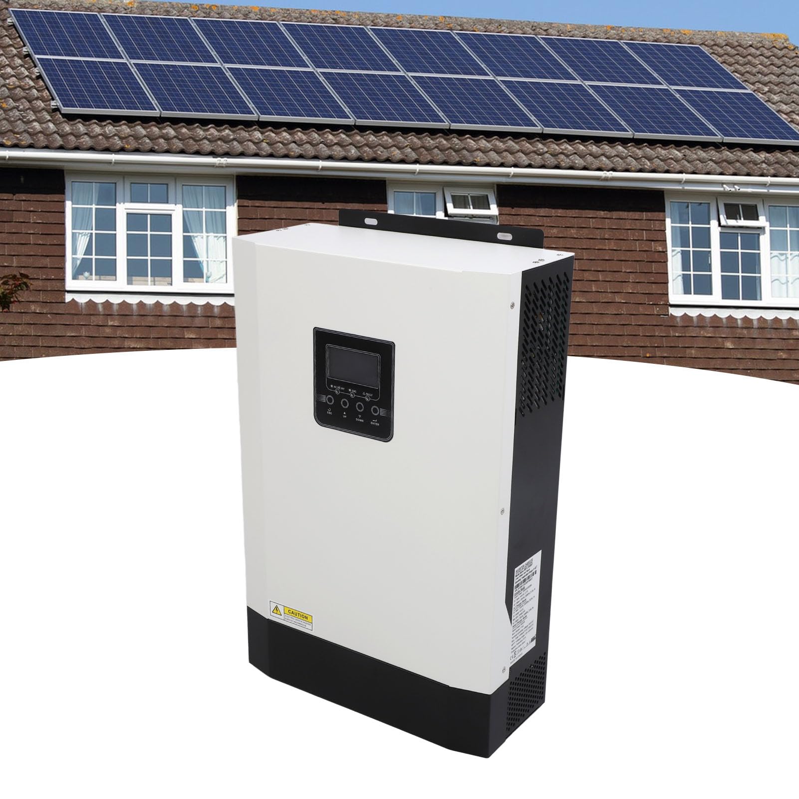 Hybrydowy Falownik Solarny, Hybrydowa ładowarka Słoneczna ze Stopu Aluminium 48 V 80 A 5500 W Wyświetlacz LCD z czystą falą sinusoidalną dla Domu Szkoła Monitoring Uliczny Generator Użyj Prądu