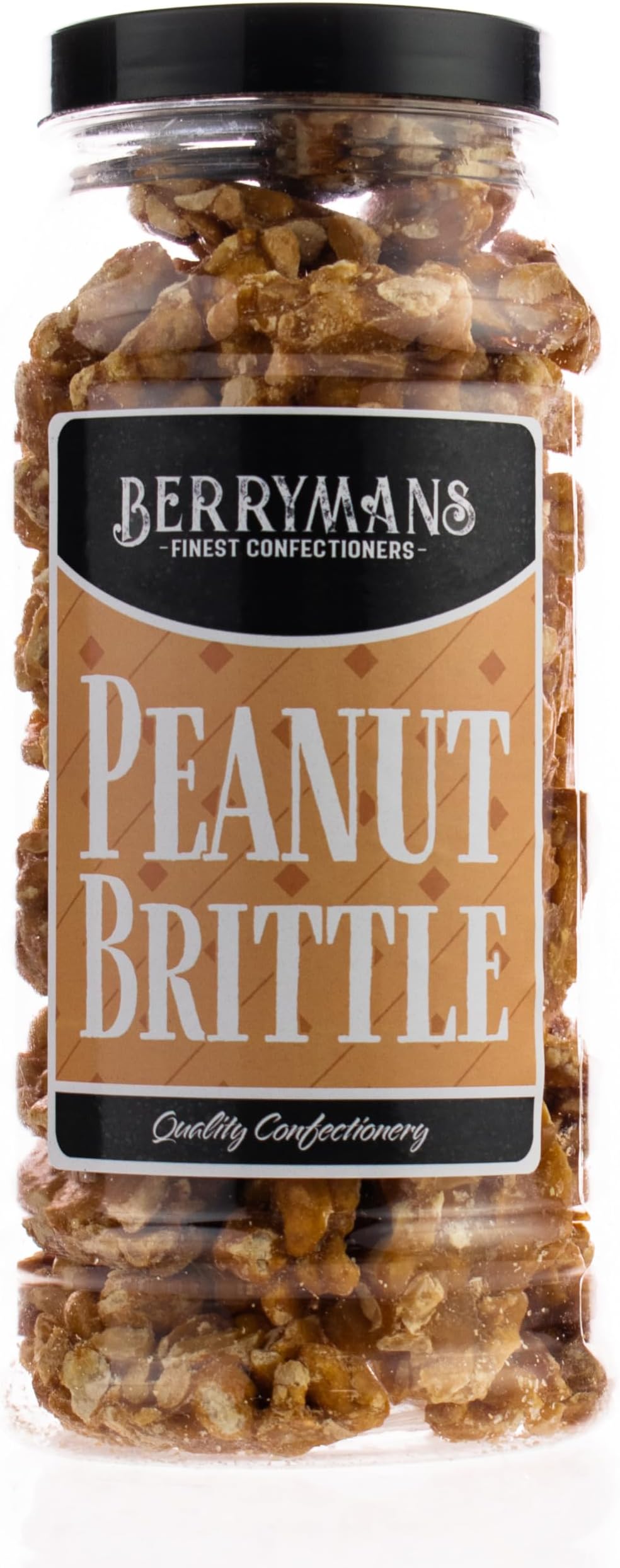 – Original Peanut Brittle Roasted Peanuts In Caramel Retro Sweets Gift Jar By Berrymans Sweet Shop - Classic Sweets, Traditional Taste.