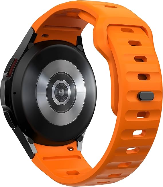 Teknoft Samsung Galaxy Watch 7/6/5/4/FE Serisi (40mm/44mm), Watch 6/4 Classic (47mm/43mm/42mm) ve Samsung Watch 5 Pro (45mm) İçin Yumuşak ve Konforlu Rugged 20mm Silikon Kordon