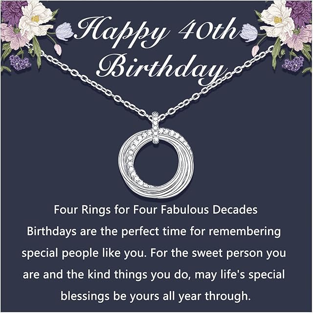 D Dongjiangjin Gift 30th 40th 50th 60th 70th Birthday Gifts for Women Her, 30 40 50 60 70 Year Old Birthday Necklace Jewellery Presents for Friends Mum Daughter