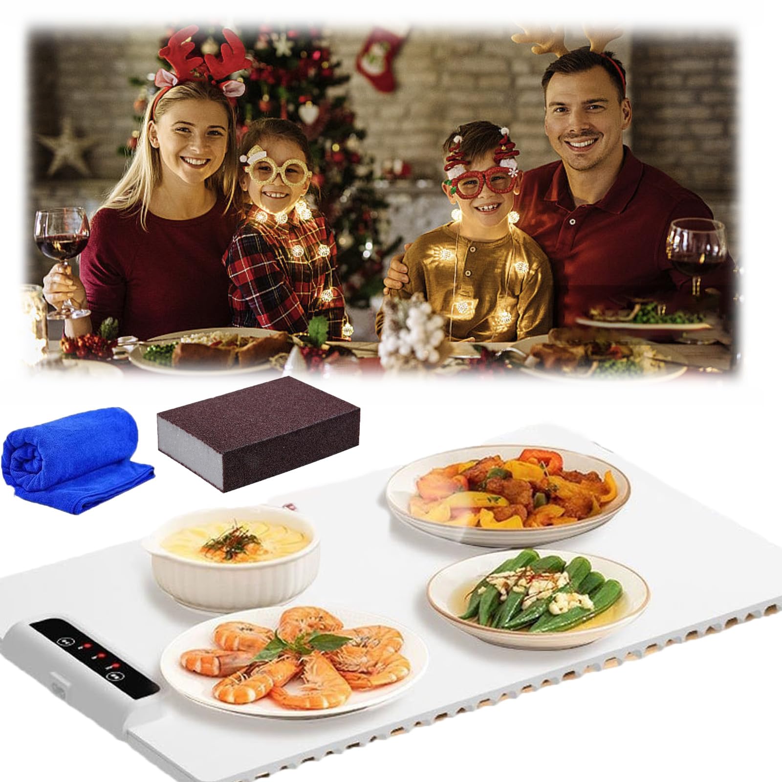 Dreamide Warmit Pro 2.0™ Smart Heating Tray,Warm It Pro 2.0 Warming Tray,Dreamide Food Warming Mat,Smart Heating Tray with Nano Coating,Dreamide Warming Tray,Suitableforfamily Dinners,Parties,etc (1)