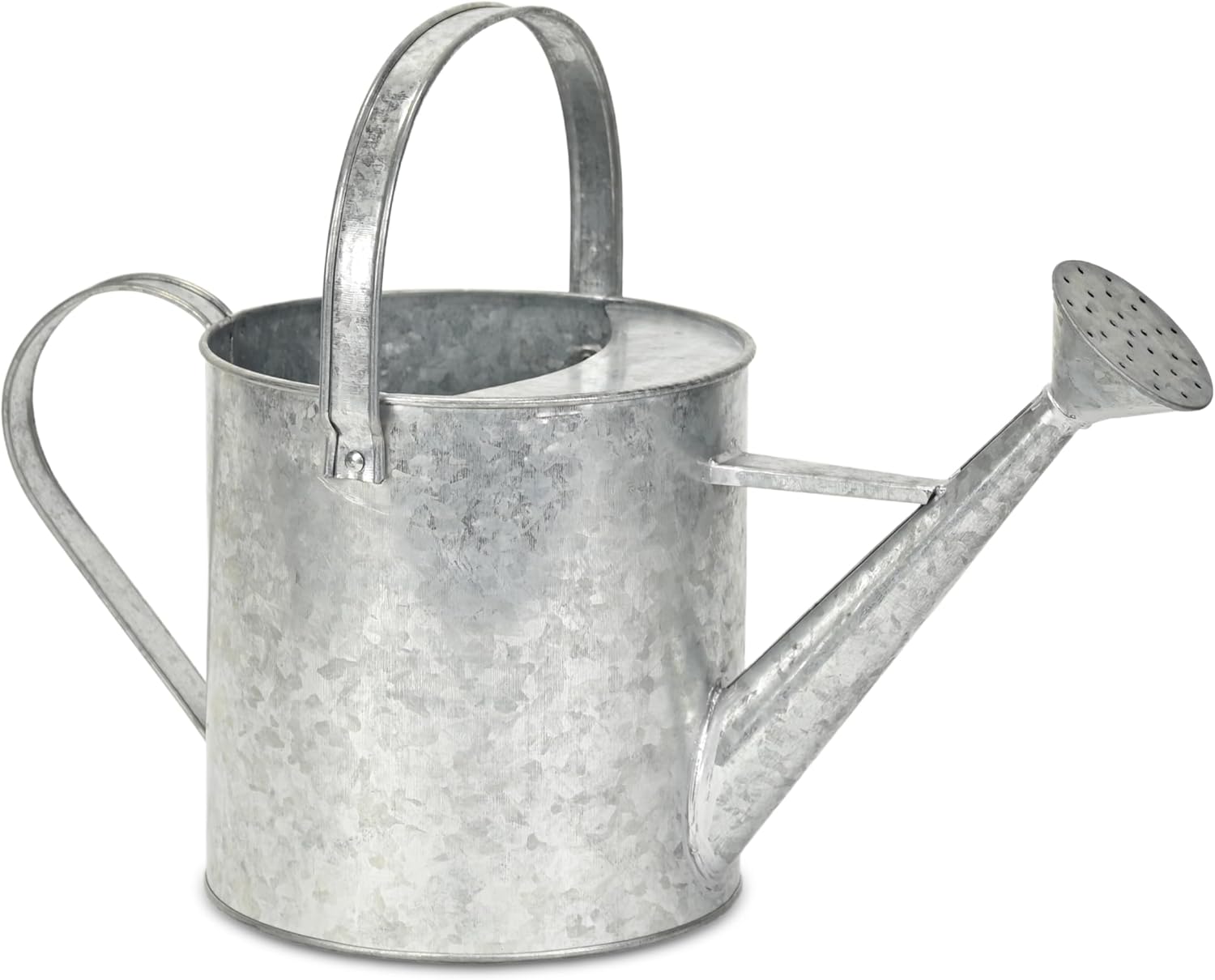 Valta Galvanized Metal Decorative Watering Can - Large Metal Décor, 17.25-Inch Gray for Living Room - by Cheungs