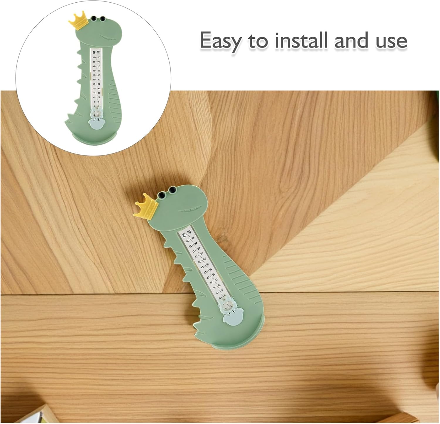 Foot Measurement Ruler with Accurate Scale Shoe Measuring Device for Boys and Cartoon Foot Gauge for Growth Tracking Safe and Smooth Design in Light Green