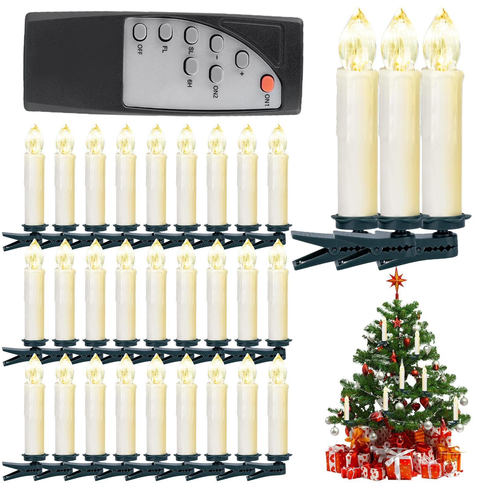 Candele a LED, candele senza fiamma, candele di Natale senza fiamma, candele a LED senza fiamma, candele a batteria con timer e telecomando per matrimonio