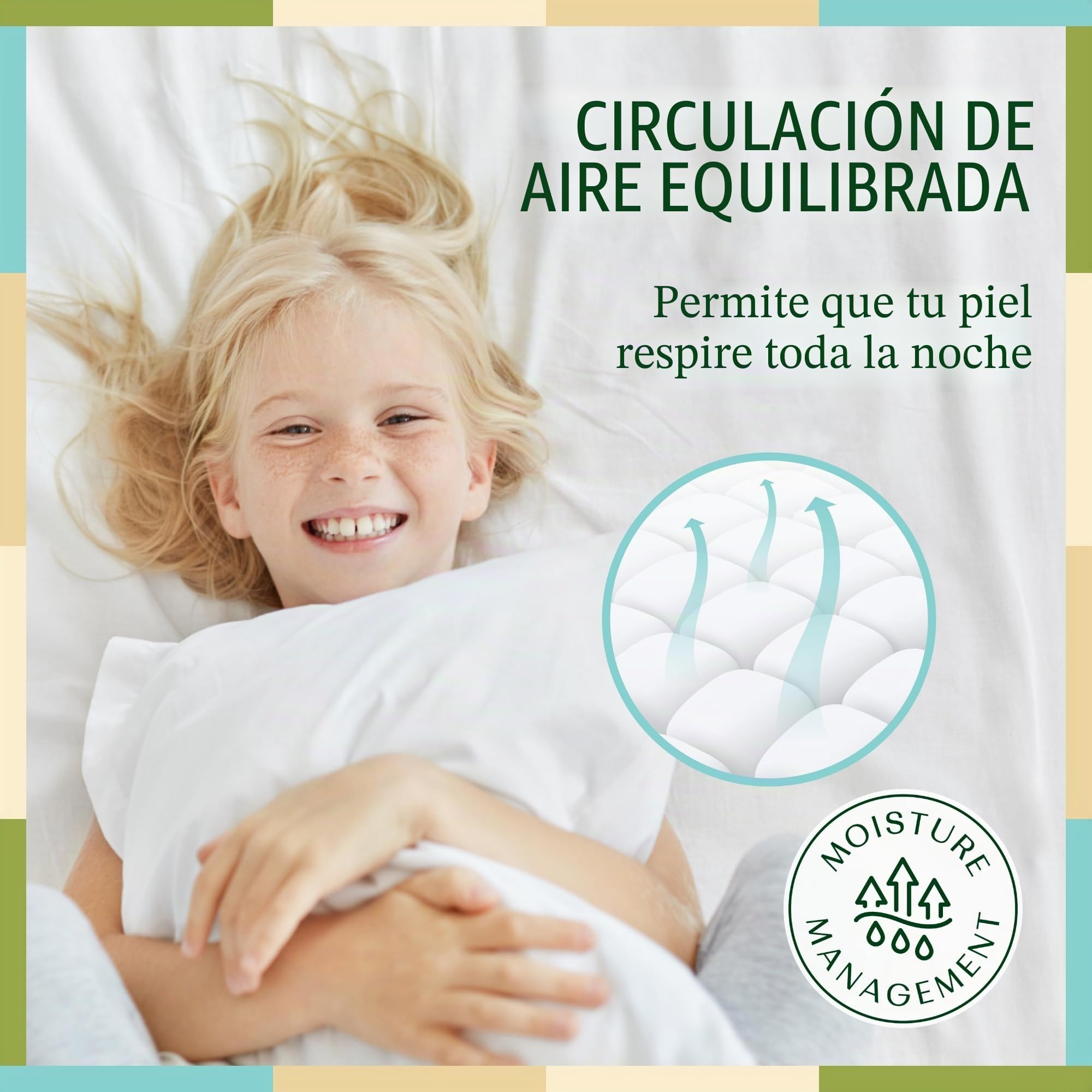 Wendre Set de 2 Almohadas Transpirables Sleep 80x80 cm - Suaves, 100% Algodón Funda de Percal, Lavable - Almohadas de Lujo, Duraderas, Hipoalergénicas
