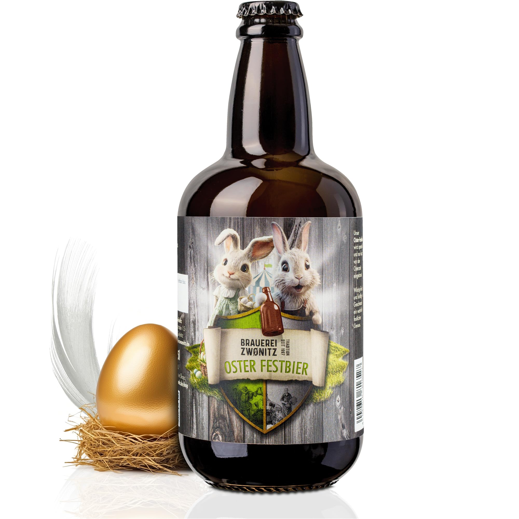 Brauerei Zwönitz Oster Festbier 0,75 Liter - Osterbier als kleines Ostergeschenk - Oster Bier - Kleinigkeit zu Ostern für Männer - Bier-Geschenkideen