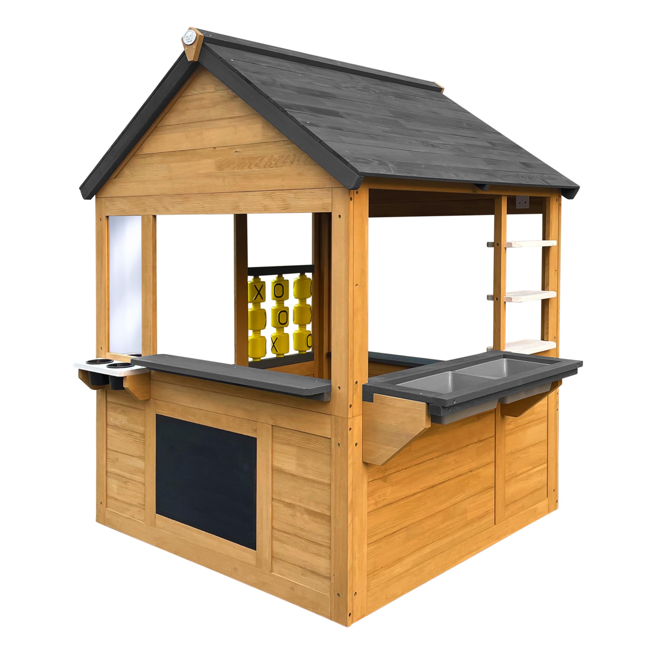 Axi Lynn Maisonnette en Bois, Marron/Anthracite | Maisonnette De Jardin pour L'Extérieur, Bois De Pruche Fsc 100% | Maison De Jeux avec Cuisine pour Enfants