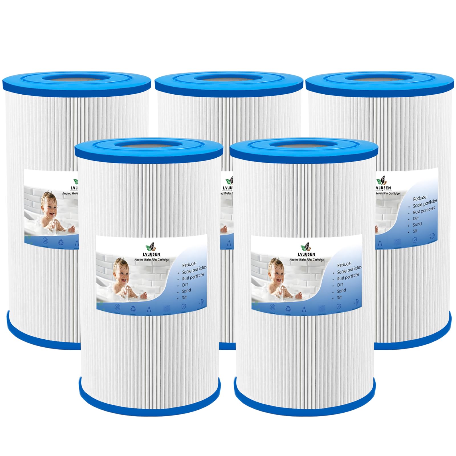 LVJUSEN 0969601 Replacement Filter Compatible with Tri-x Hot Springs Hot Tub Filters, Replaces Prodigy Filter, 73178, 73250, Watkins 31489, PWK30-5 Pack