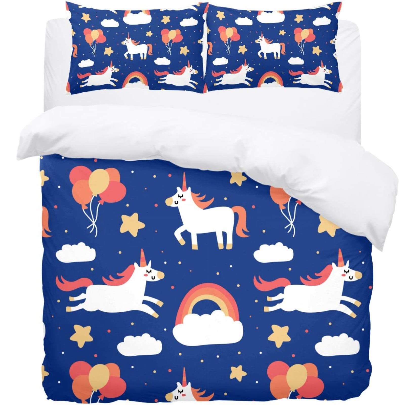 Housse de couette licorne avec 2 taies d'oreiller, le cadeau d'anniversaire parfait