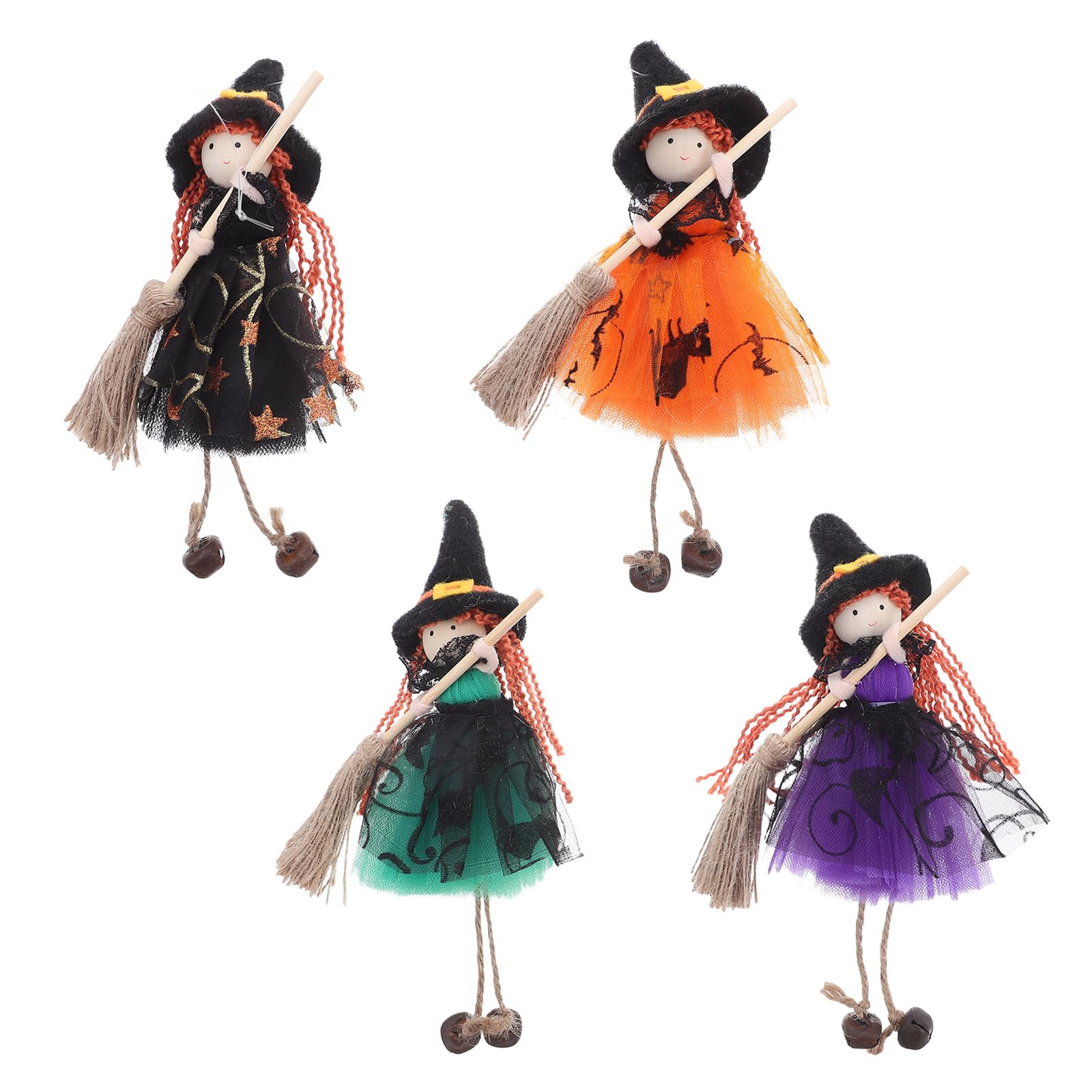 Décoration suspendue Halloween facile à installer : lot de 4 anges pour un décor rapide