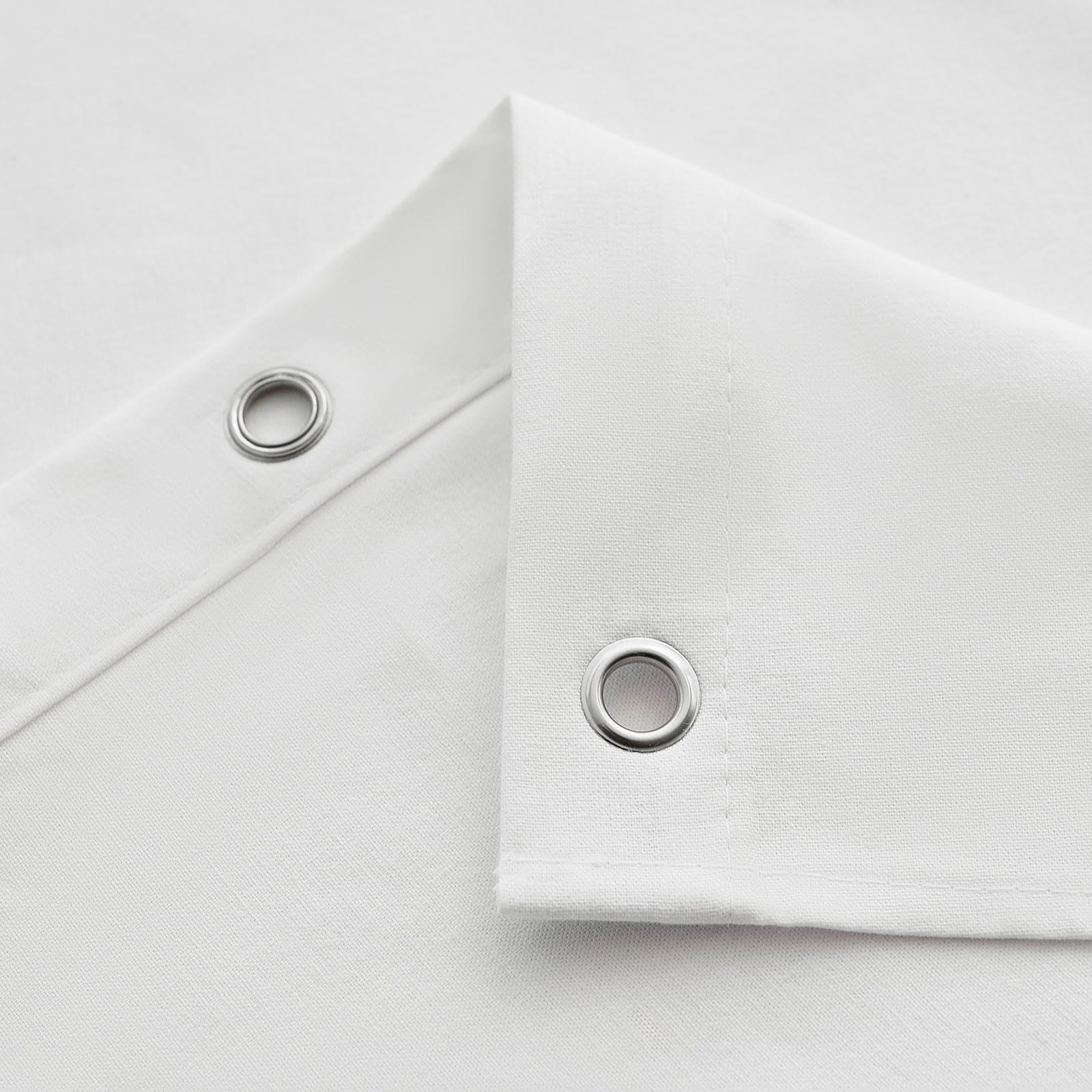 YISURE Rideau de douche extra long en coton, 213 cm, blanc texturé, très résistant, imperméable pour salle de bain, hôtel, luxe, lavable, 183 x 213 cm