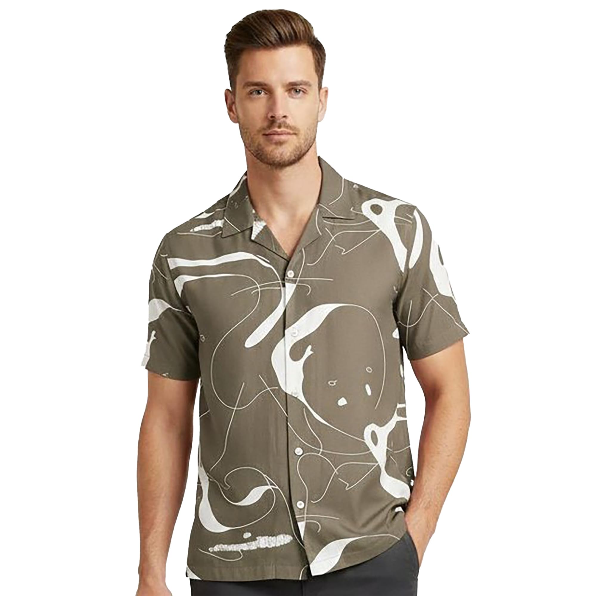 lsd Men's Printed Casual Shirt - Half Sleeve Cuban Collar Regular Fit Trendy Stylish Viscose Shirt for Men, Office Party-picture-20