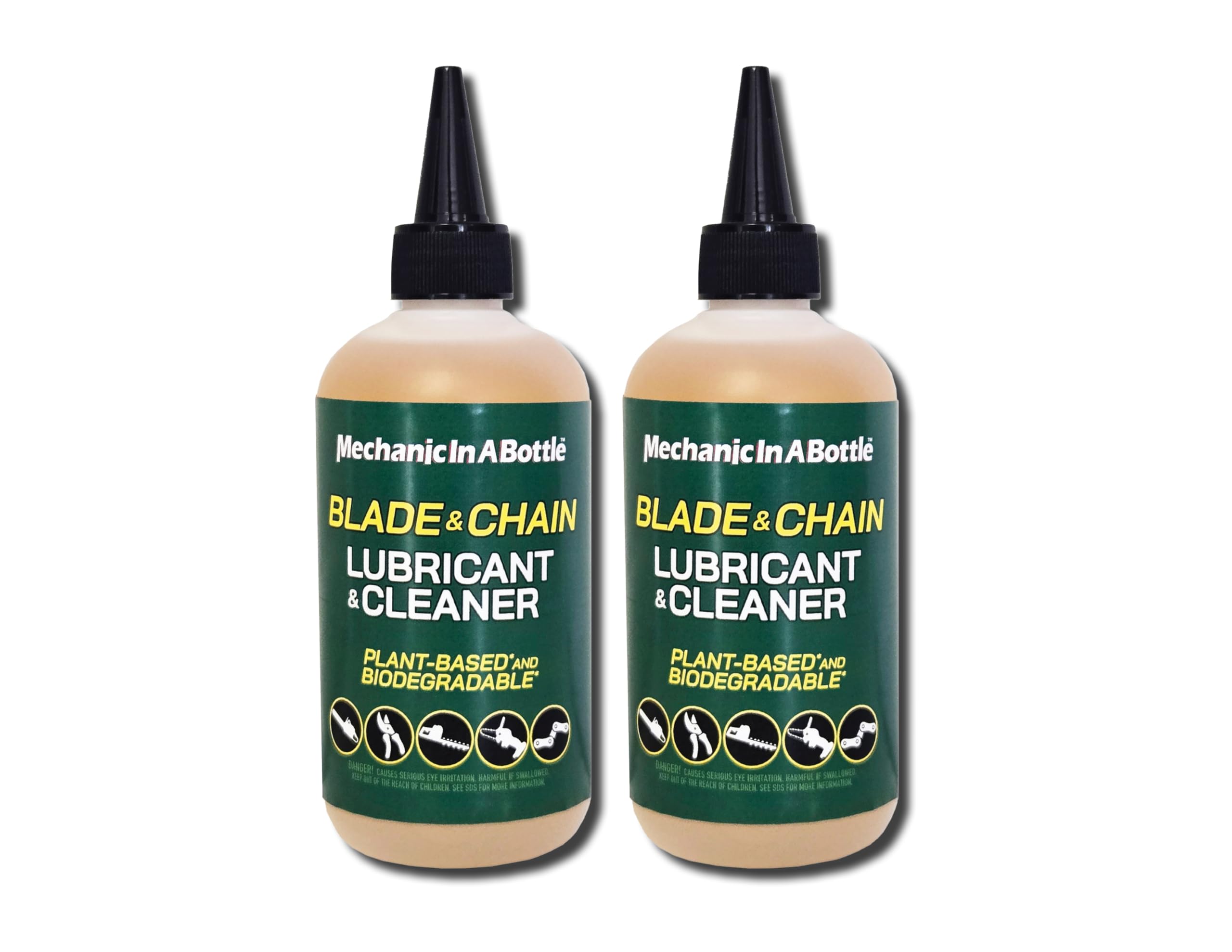Mechanic In A Bottle Blade & Chain Lubricant & Cleaner - 8 oz Bottle (2 Pack) Breaks Down Sap, Resins and Gums. World's Only Self-Cleaning Lubricant.