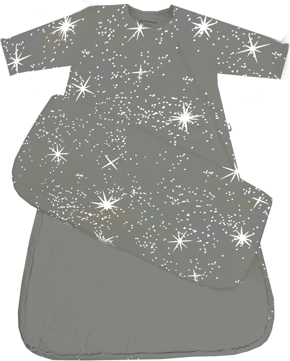 GUNAMUNA Unisex Long-Sleeve Sleep Sack, Wearable Sleep Bag for Babies and Toddlers, Soft Rayon, 1.0 TOG, 3 to 36 Months