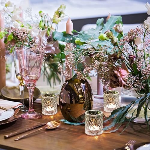 Miniatura 4 de Portavelas votivas transparentes, juego de 24, portavelas para decoración de mesa de boda, portavelas de vidrio para fiesta de cumpleaños, centro de